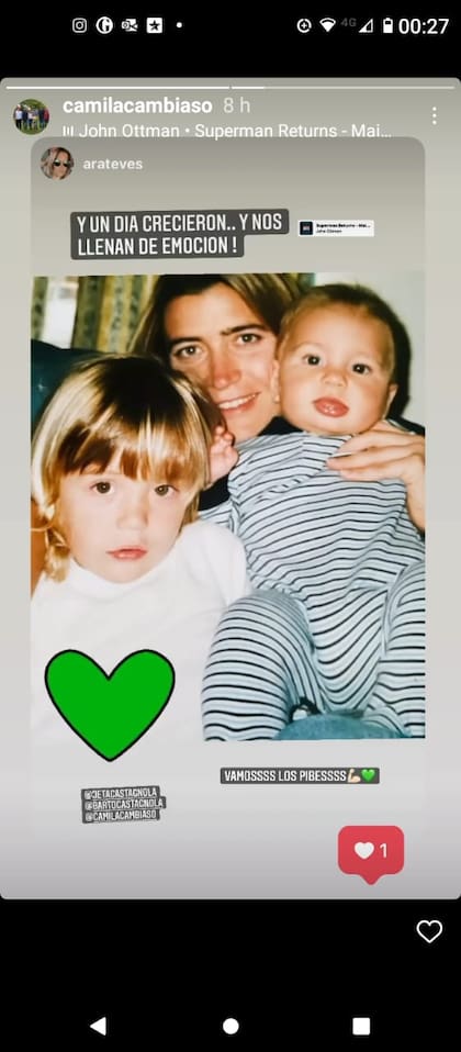 Mamá Camila Cambiaso con Barto y Jeta de pequeños