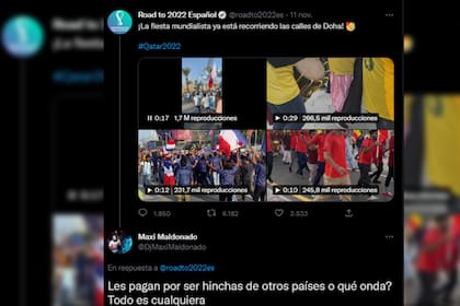 Ponen en duda la veracidad de los hinchas en Qatar (Captura Twitter)