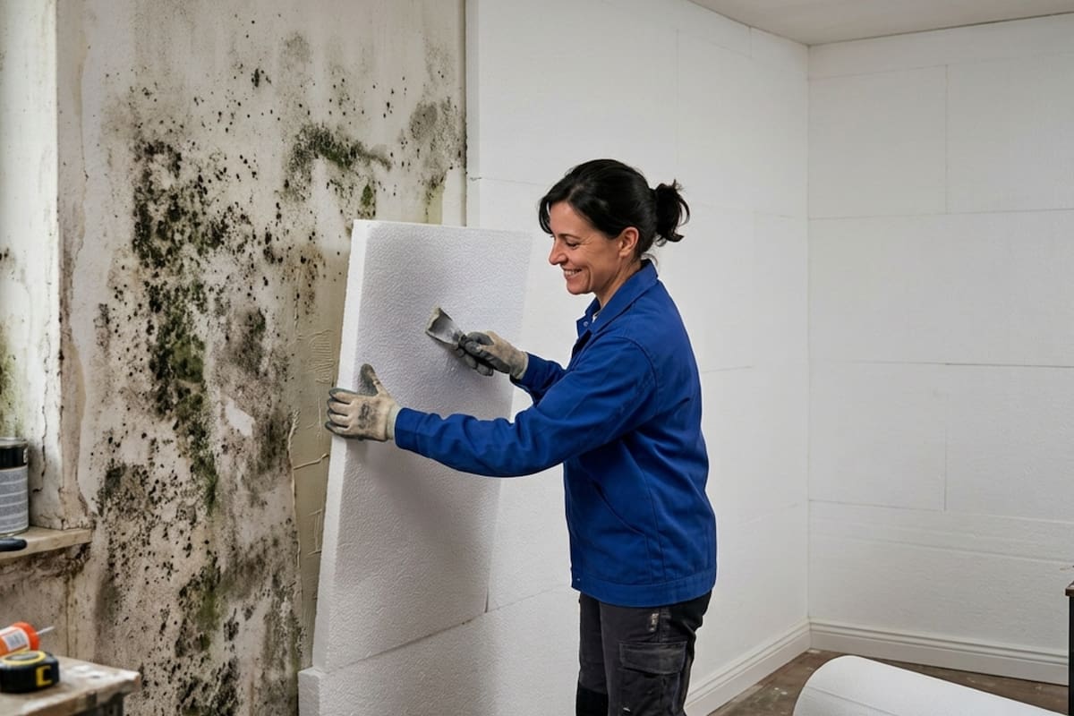 Poner paneles de espuma de poliestireno en las paredes es la solución definitiva a un problema que da dolor de cabeza (Foto ilustrativa generada con IA)