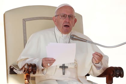 Pope Francis speaks during the Wednesday general audience in Saint Peters square at the Vatican, October 10, 2018. REUTERS/Tony Gentile