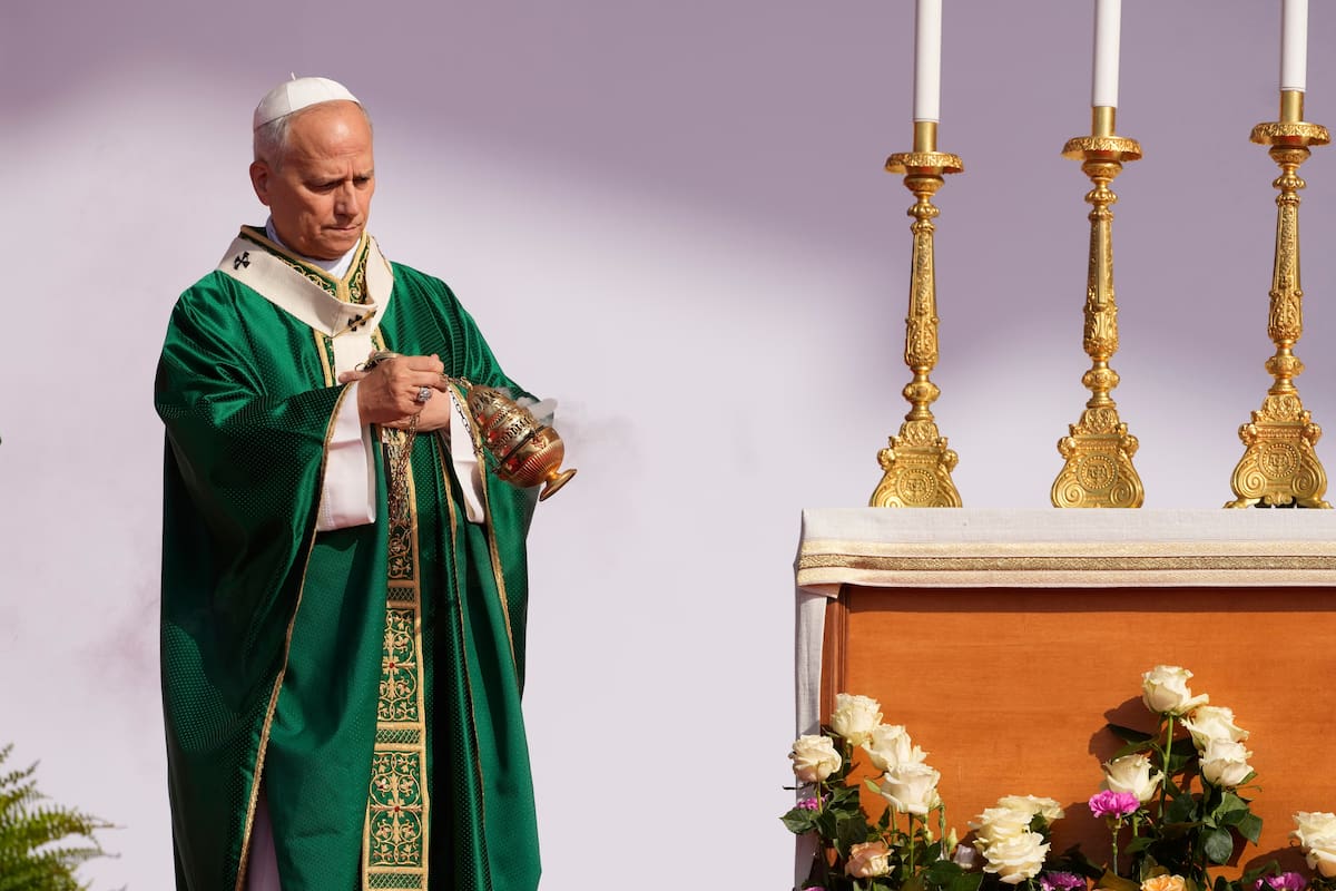 Pope returns to sanctuary where he prayed after election and unveils a fresco depicting the event