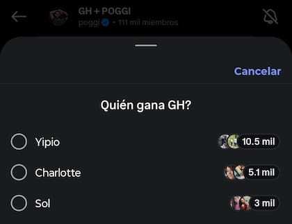 Por el lado de los seguidores de Diego Poggi, su candidata es Yipio