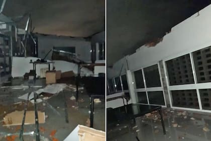 Por el temporal, se voló parte del techo de una escuela en Campana