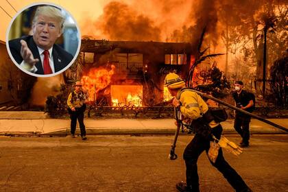Por los incendios en Los Ángeles, Trump cruzó a Newsom (AFP y AP)