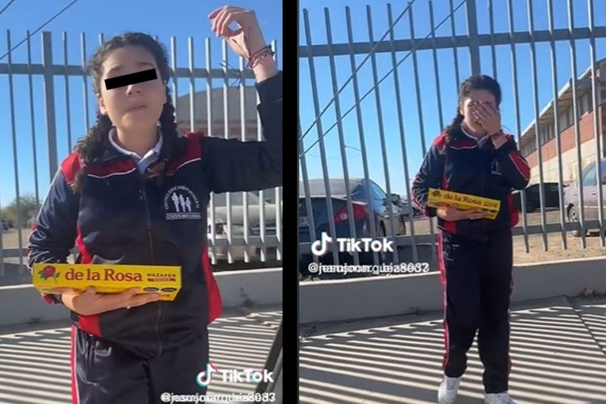 Por no estudiar, el padre castigó a su hija obligándola a vender dulces - Imagen: TikTok
