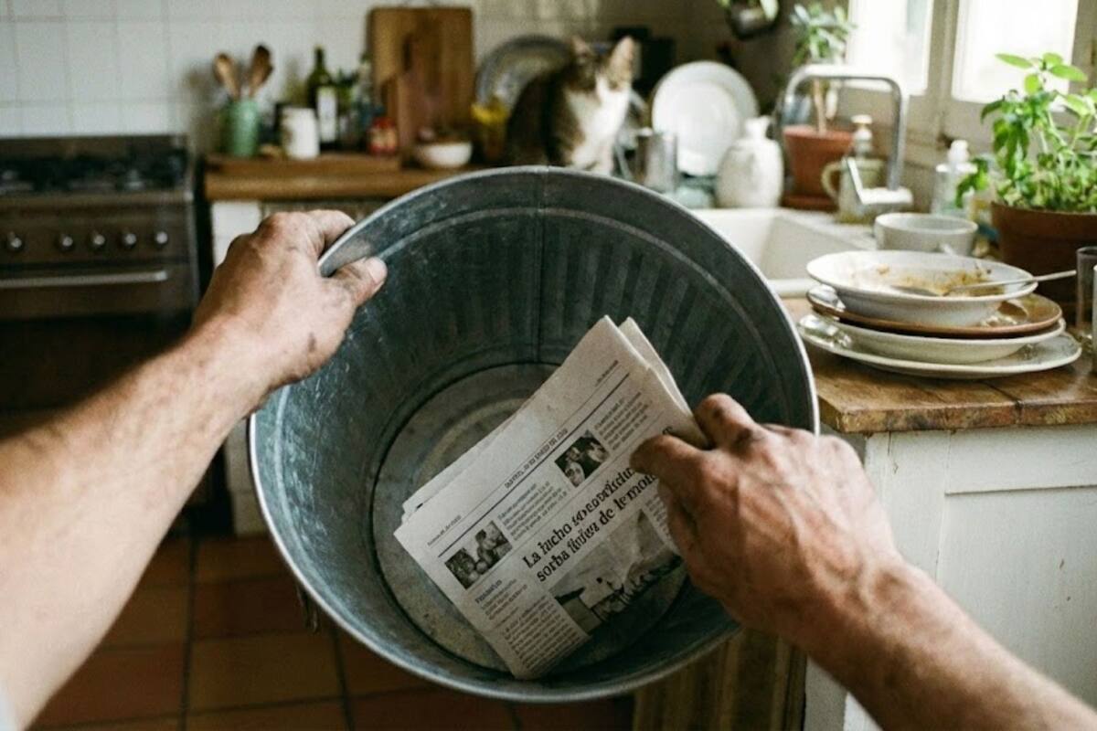 Por qué deberías poner una hoja de papel de diario en el fondo del tacho de basura