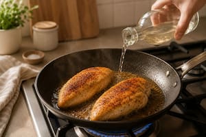 Cómo usar vinagre en la sartén para que la pechuga de pollo quede perfecta