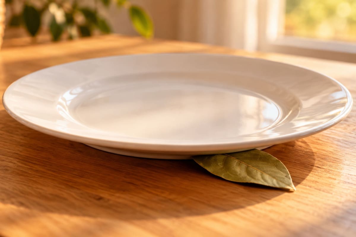 Por qué recomiendan colocar una hoja de laurel debajo de un plato blanco antes de que termine octubre (Foto: imagen ilustrativa con IA)