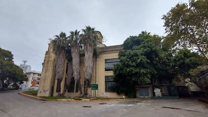 Por una calle lateral suben los camiones que descargan la mercadería para las sucursales de los hipermercados y dejan a un costado al Pabellón del Centenario
