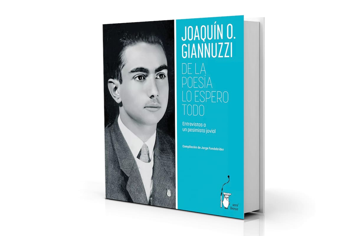 Portada de "De la poesía lo espero todo", conversaciones con Joaquín O. Giannuzzi