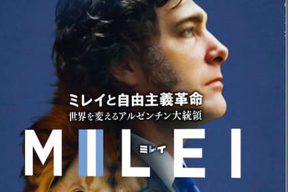 Portada de la biografía de Milei publicada en Japón con el título "Milei y la revolución liberal: el presidente argentino que cambió el mundo"