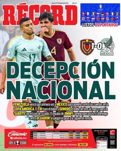 Portada de un diario de México