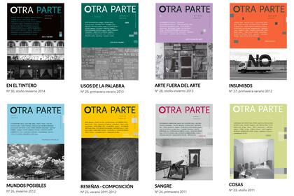 Portadas de la revista "Otra Parte", creada en 2003 por Marcelo Cohen y Graciela Speranza