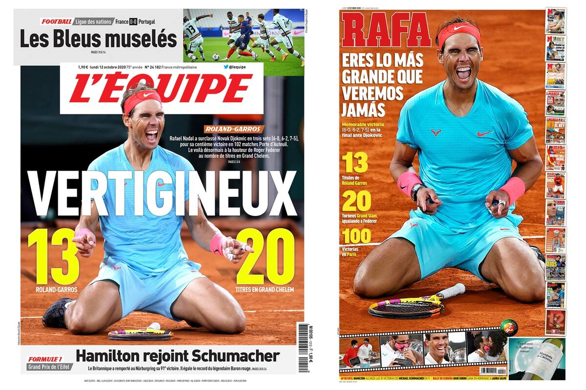 Portadas de LEquipe y Marca 1365x910