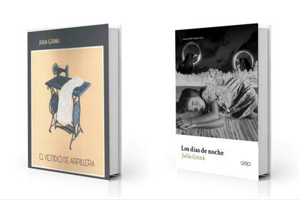 Portadas de los dos libros de relatos de Julia Grink