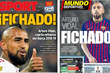 Las portadas reflejan el pase de Vidal