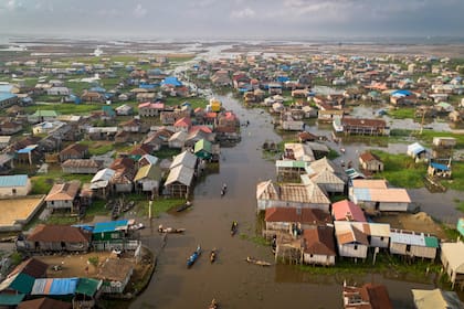 Ganvie, en Benín, conocida como "la Venecia de África"