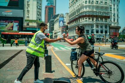 Posta de hidratación en la Ciudad de Buenos Aires