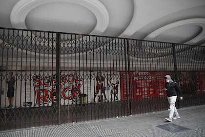 Posta del teatro de la avenida Corrientes de junio del año pasado, en la etapa más dura de la pandemia