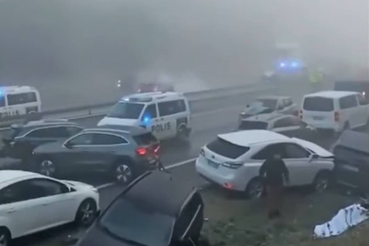 Postal del múltiple choque que involucró más de cien vehículos en Finlandia