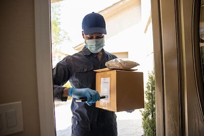 Postal delivery service during the covid-19 pandemic of 2020.