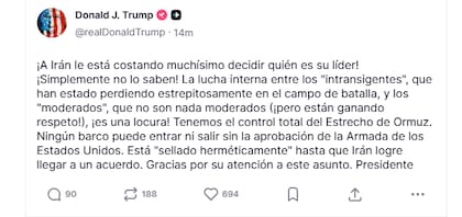 Posteo de Trump