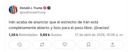 El posteo de Trump