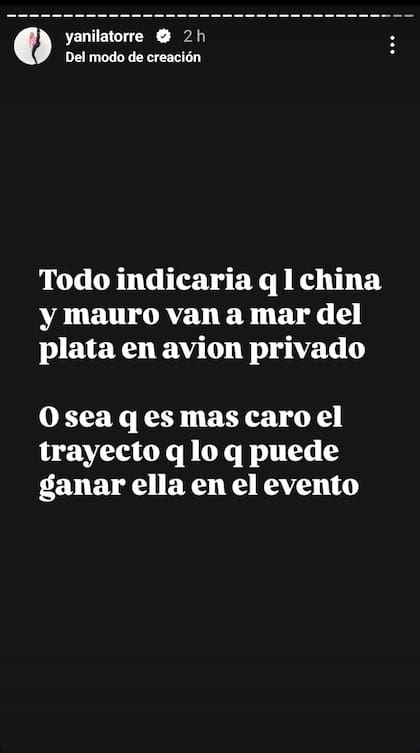 Posteo de Yanina Latorre