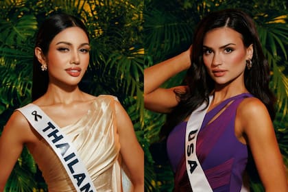 Praveenar Singh es la representante de Tailandia, el país sede de Miss Universo 2025; Audrey Eckert es la concursante de Estados Unidos (Facebook/Miss Universe)
