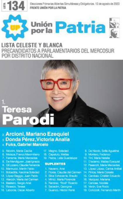 Precandidatos al Parlasur de Unión por la Patria