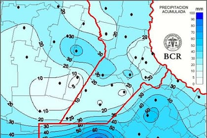 Precipitaciones del fin de semana, según la Bolsa rosarina