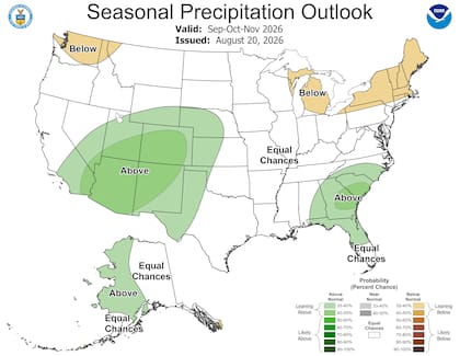 Precipitaciones esperadas los próximos tres meses como consecuencia de El Niño