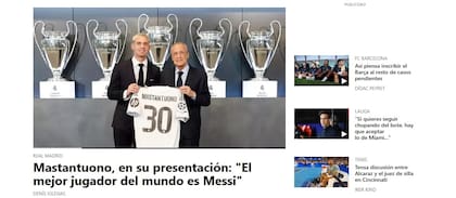Presentación de Franco Mastantuono en portales de España