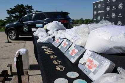 Presentación de la droga incautada en la Operación Nemo