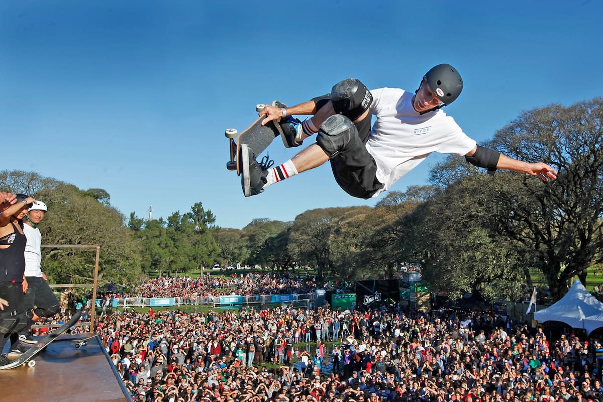 Presentación del skater Tony Hawk en un evento organizado por el Gobierno de la Ciudad de Buenos Aires, septiembre de 2014.