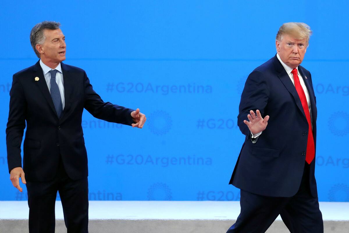 President Mauricio Macri and president Trump during the first day of the G-20 Summit