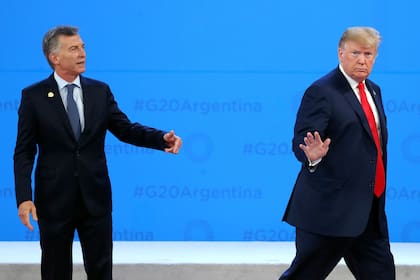 President Mauricio Macri and president Trump during the first day of the G-20 Summit