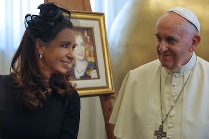 Cristina Kirchner junto al papa Francisco, en uno de sus encuentros en el Vaticano