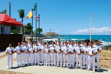 Primera escala del buque “Juan Sebastian de Elcano” en tierras americanas, en Salvador de Bahía.