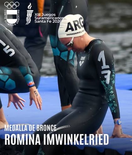 Primera medalla de la Argentina en los Juegos Suramericanos: bronce para la santafesina Imwinkelried en aguas abiertas.