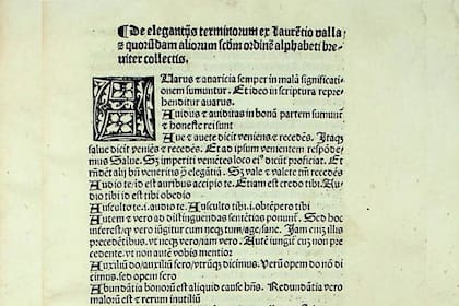 Primera página de 'Elegantiae terminorum ex Laurentio Valla et aliis collectae'