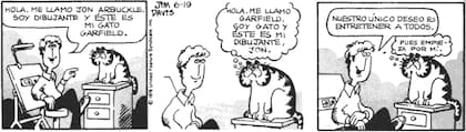 Primera tira cómica de Garfield, estrenada en 1978