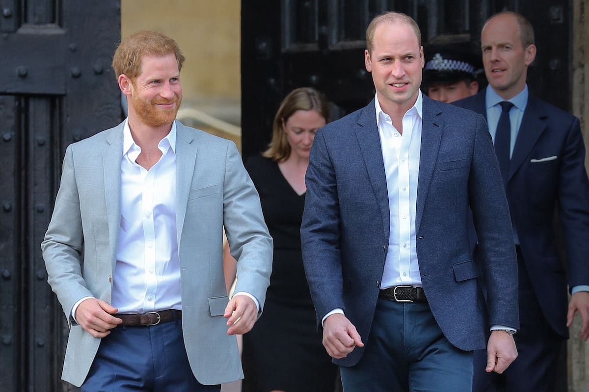 Prince Harry and Prince William outside Windsor Castle. 2018