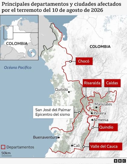 Principales departamentos y ciudades afectados