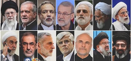 Principales figuras políticas, religiosas y militares del régimen iraní