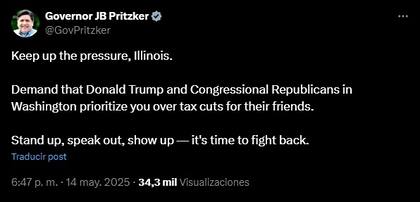 Pritzker y el pedido al Congreso en Washington
