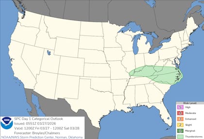 Probabilidad de tormentas durante este viernes 27 de marzo