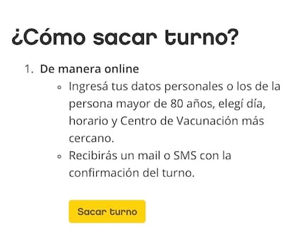 Problemas para reservar un turno para vacunar a los mayores de 80 en la Ciudad