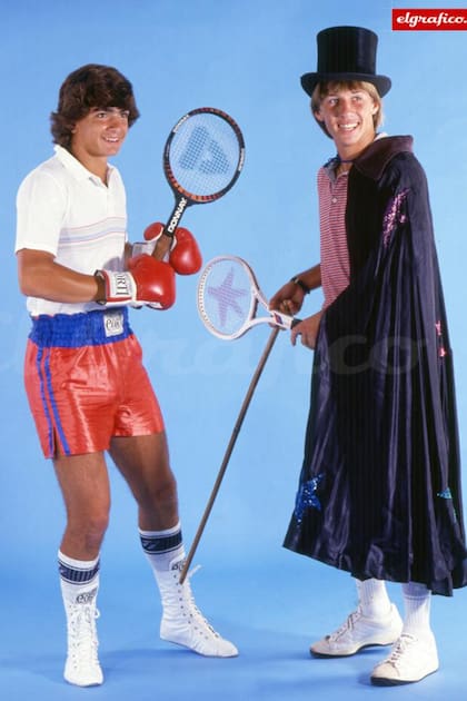 Producción de la revista El Gráfico en 1985. "El futuro: Guillermo Pérez Roldán y Franco Davin, el noqueador y el mago".