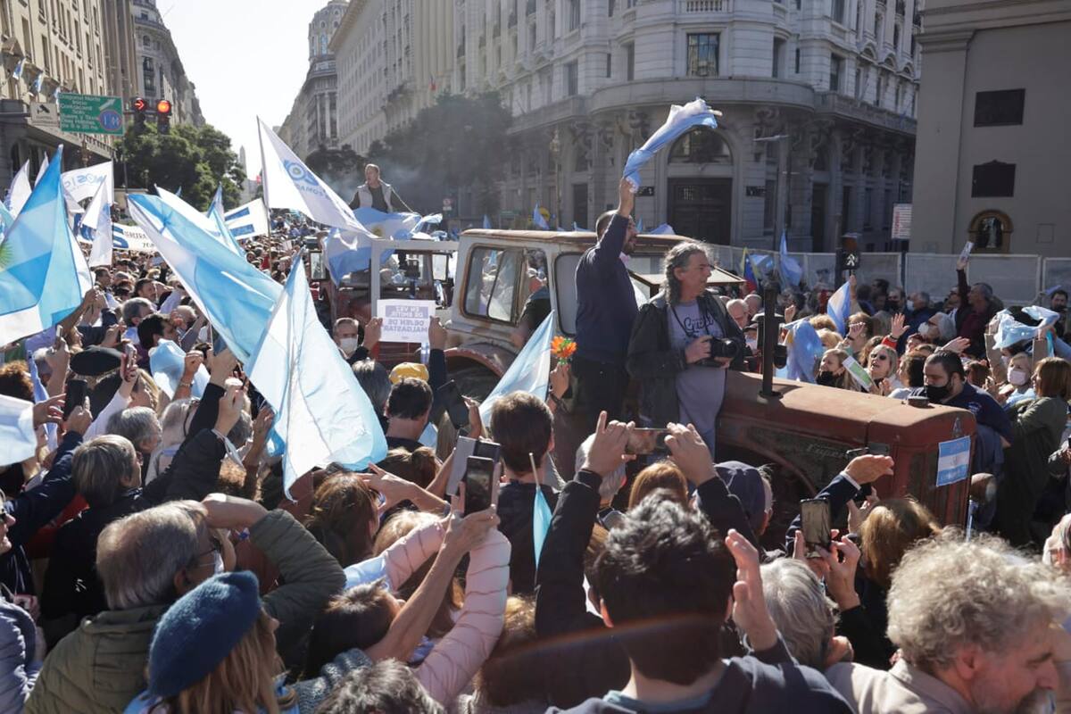 Productores autoconvocados organizaron el tractorazo del 23 de abril pasado a Plaza de Mayo